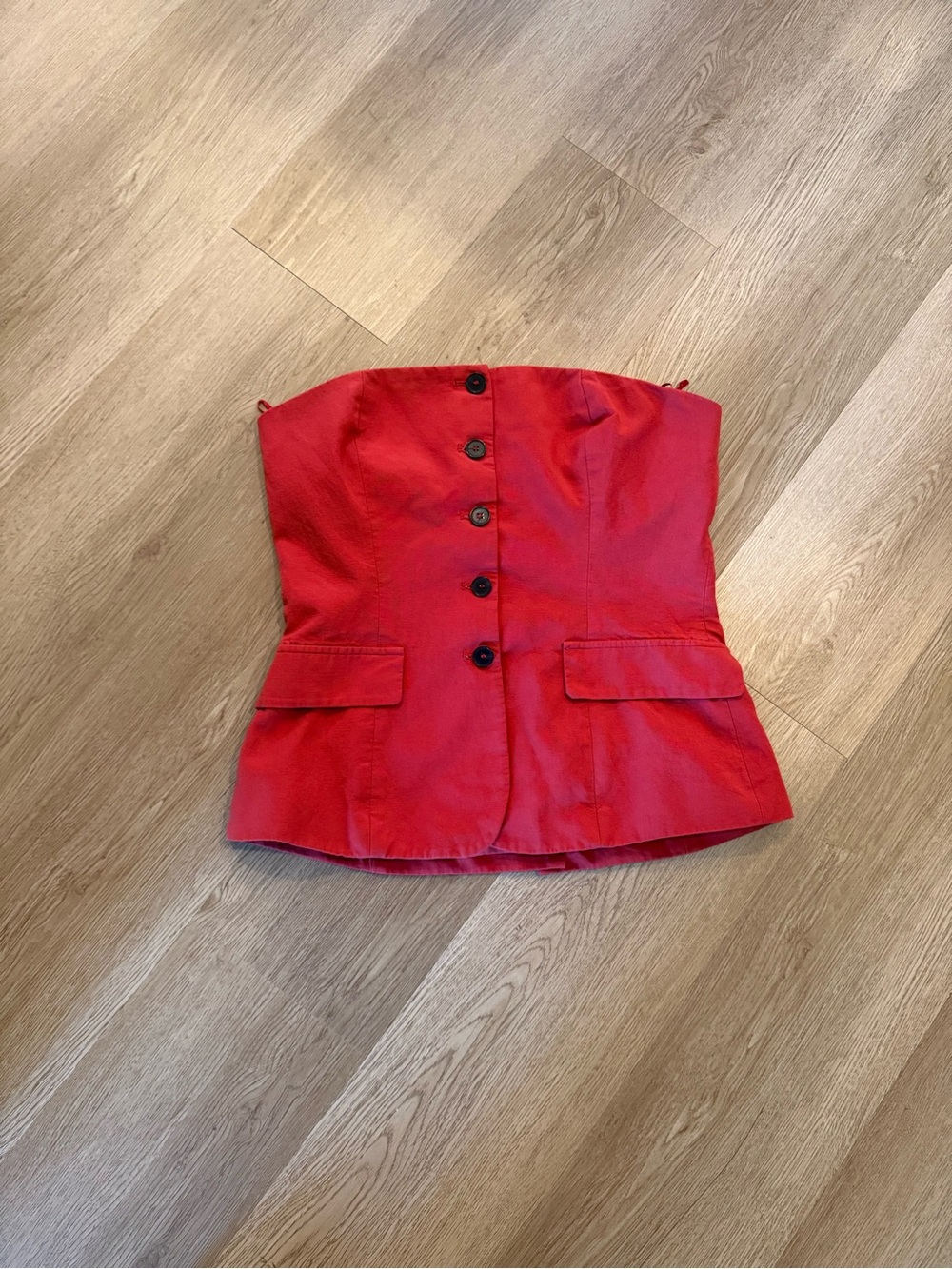 Zara Strapless Button-Front Bustier Top